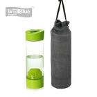 Portable BPA Free plastic alkaline water filter bottle with carry bag